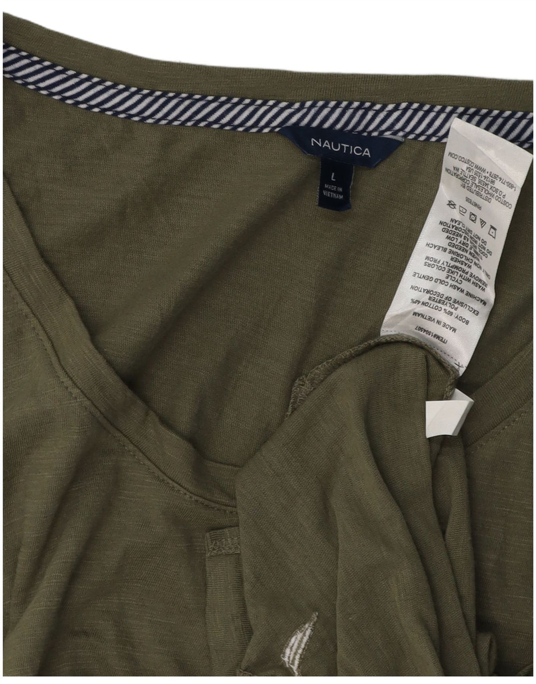 NAUTICA Mens Vest Top Large Khaki Cotton