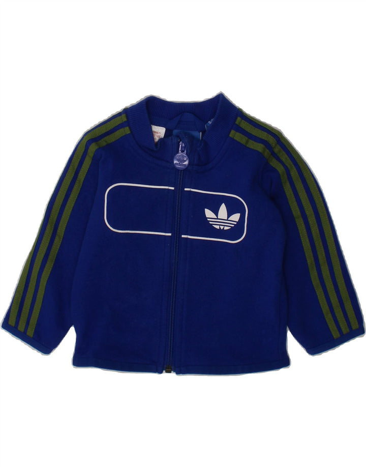 ADIDAS Baby Boys Graphic Tracksuit Top Jacket 3-6 Months Blue Cotton Vintage Adidas and Second-Hand Adidas from Messina Hembry 