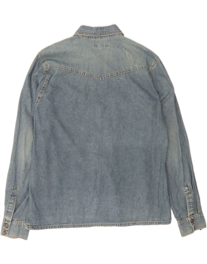 S.OLIVER Womens Denim Shirt EU 38 Medium Blue Cotton Vintage S.Oliver and Second-Hand S.Oliver from Messina Hembry 