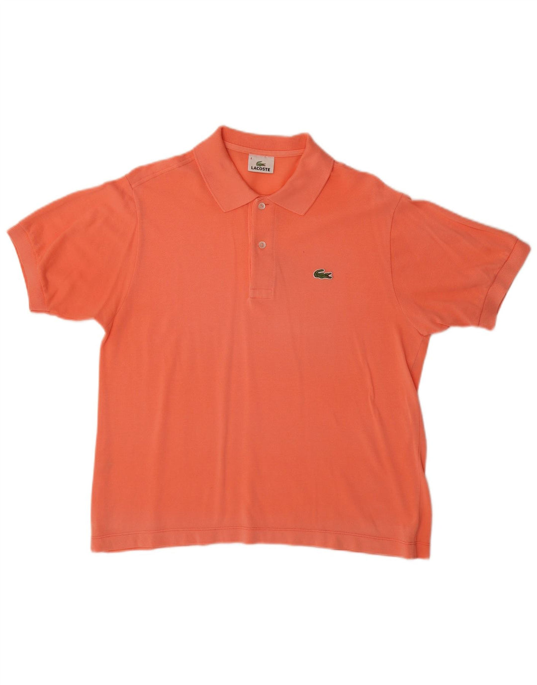 Lacoste Mens Polo Shirt Size 4 Medium Orange Cotton