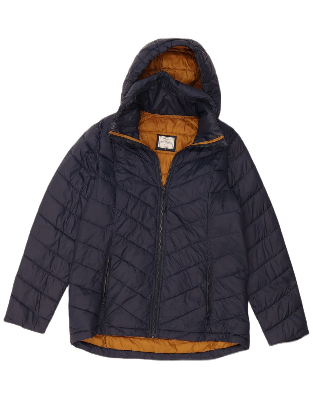 Fat Face Womens Hooded Padded Jacket UK 14 Medium Navy Blue