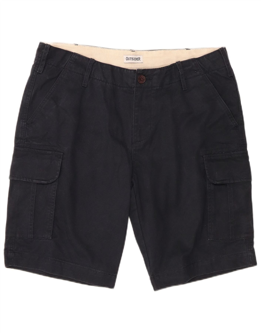 OUTSIDER Mens Cargo Shorts W34 Large Navy Blue Cotton