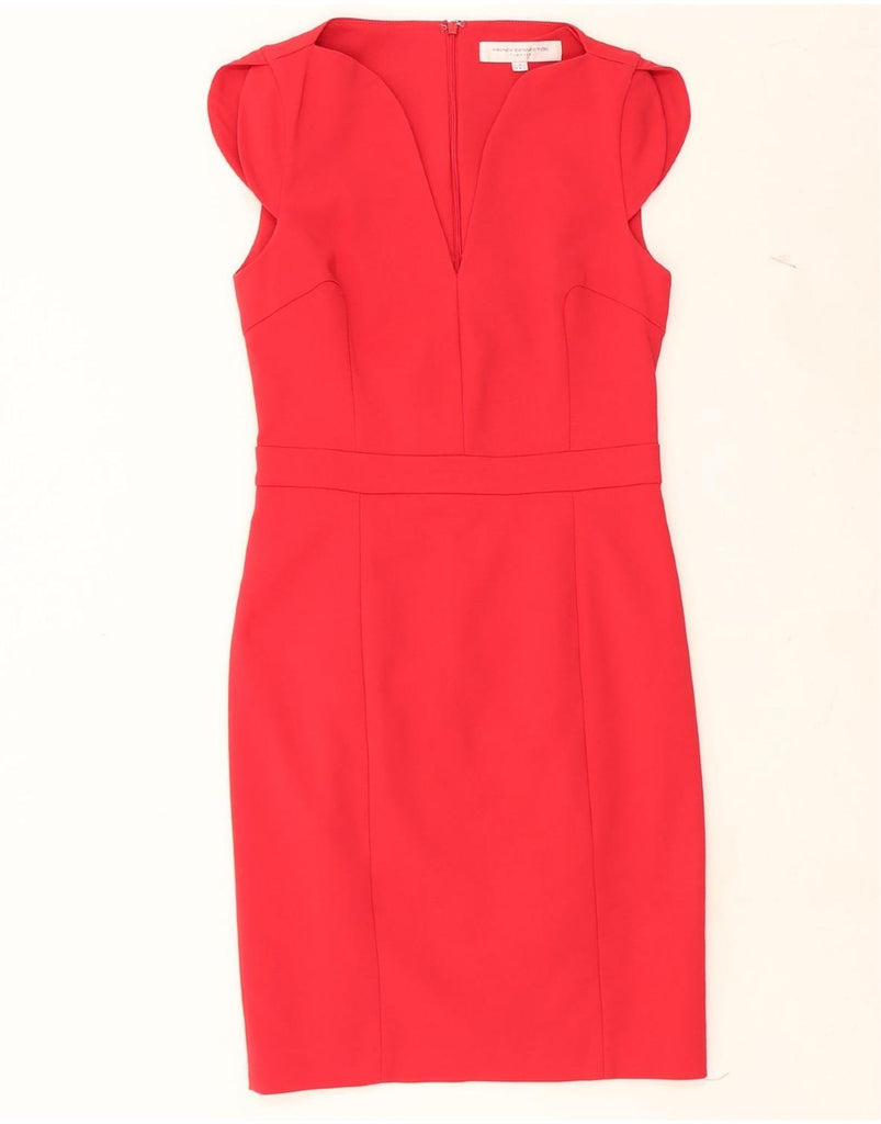 FRENCH CONNECTION Womens Classic Sheath Dress UK 12 Medium Red Cotton Vintage French Connection and Second-Hand French Connection from Messina Hembry 