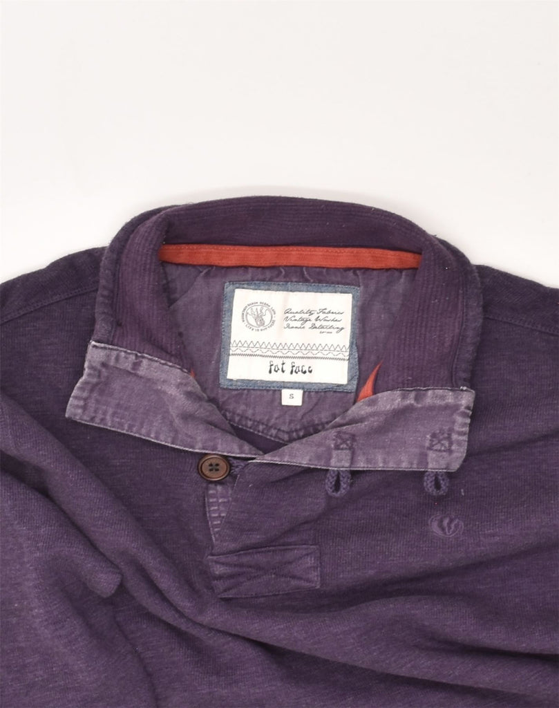 FAT FACE Mens Button Neck Jumper Sweater Small Purple Cotton | Vintage Fat Face | Thrift | Second-Hand Fat Face | Used Clothing | Messina Hembry 