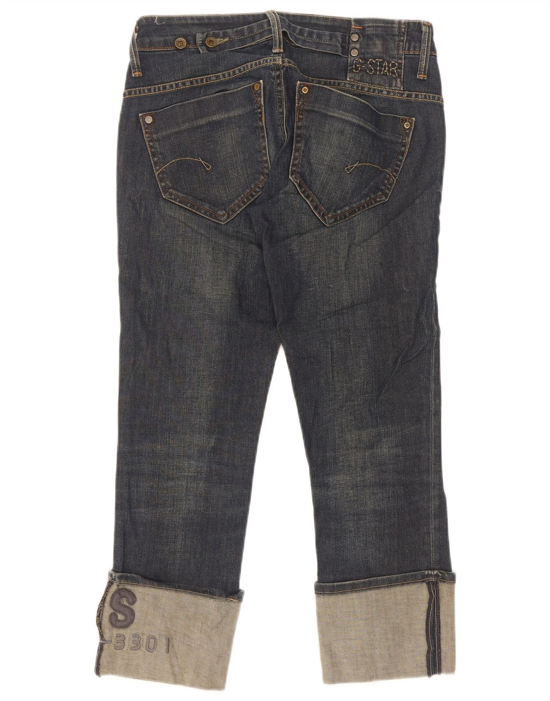 G-Star Womens Cropped Jeans W28 L25 Navy Blue Cotton