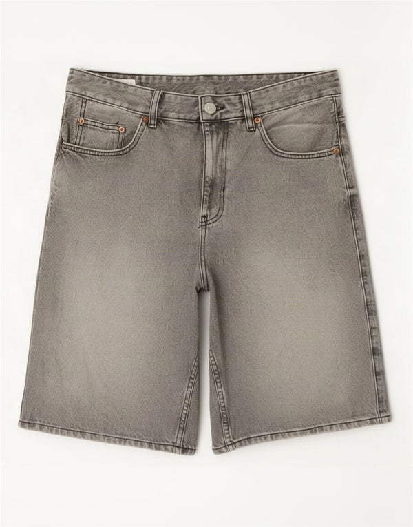 Zara Mens Denim Shorts IT 44 Large W34 Grey Cotton