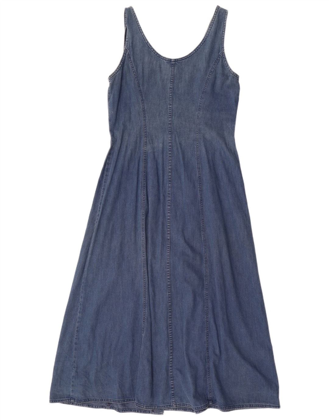 Marks & Spencer Womens Maxi Sleeveless Denim Dress UK 12 Medium Blue