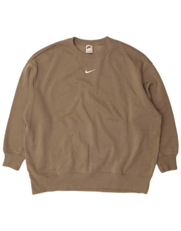 Nike Womens Sweatshirt Jumper UK 18 XL Grey Cotton