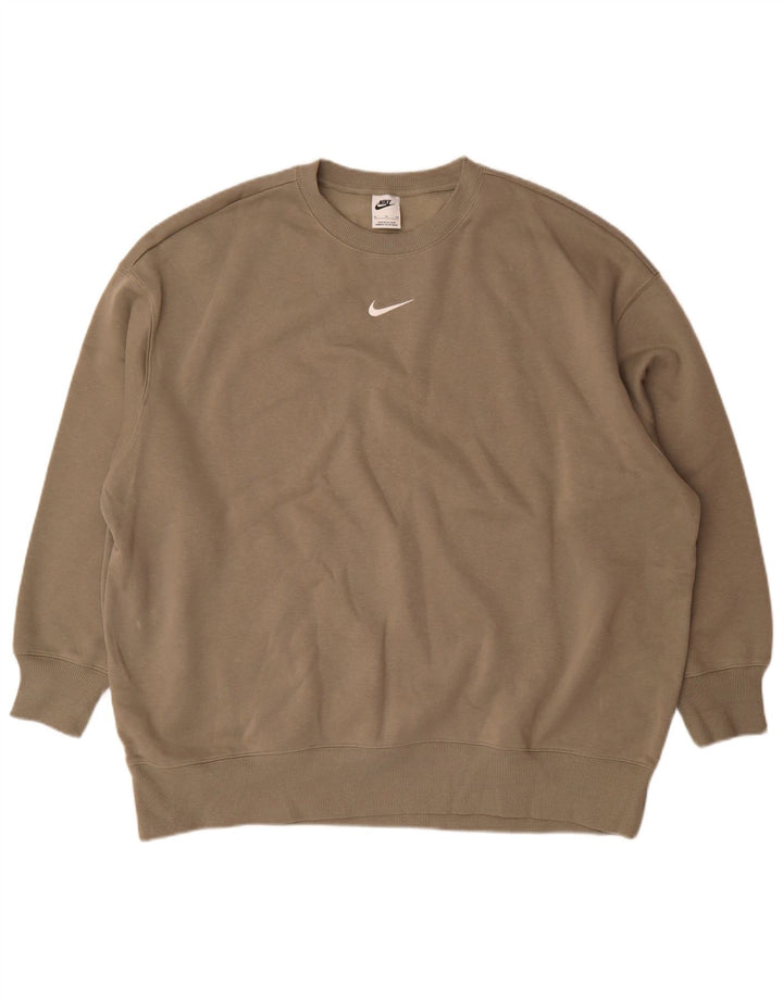 Nike Womens Sweatshirt Jumper UK 18 XL Grey Cotton