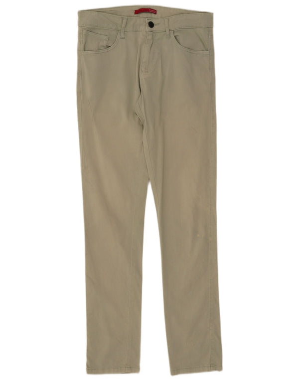 Zara Mens Slim Casual Trousers EU 38 Small W30 L31 Green Cotton