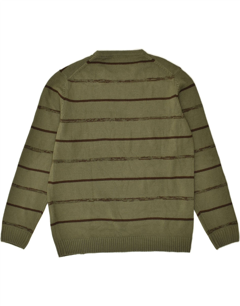 CARRERA Mens Crew Neck Jumper Sweater XL Khaki Striped Acrylic | Vintage Carrera | Thrift | Second-Hand Carrera | Used Clothing | Messina Hembry 