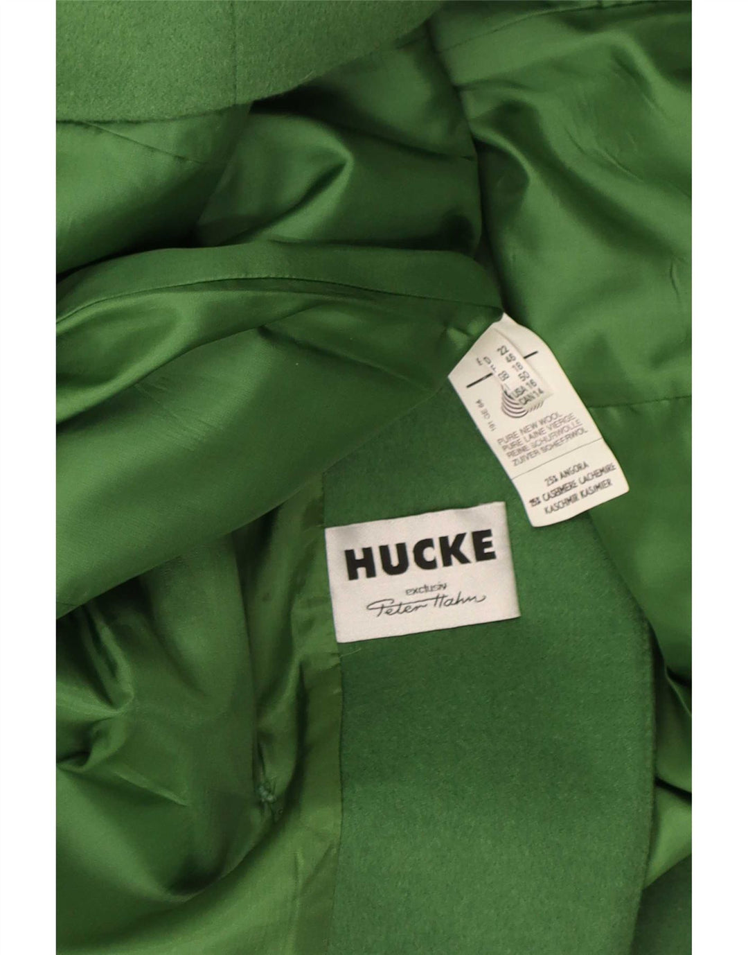 Hucke Womens Double Breasted Blazer Jacket UK 18 XL Green Wool