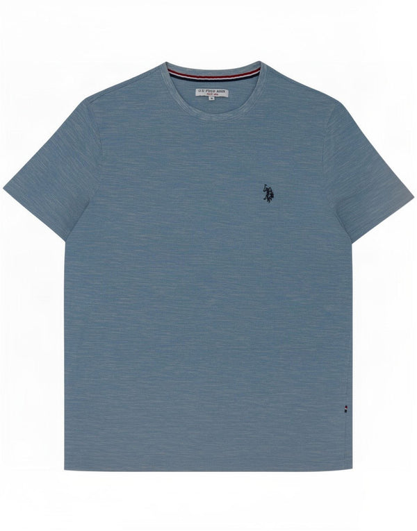 U.S. Polo Assn. Mens T-Shirt Top Medium Blue Flecked Cotton