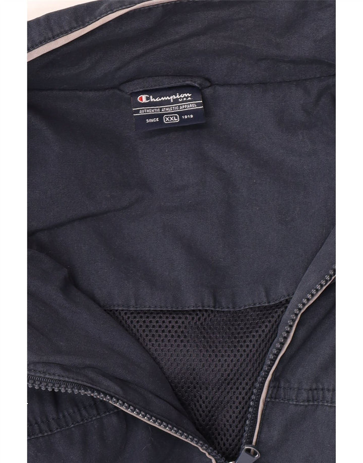 Champion Mens Hooded Rain Jacket UK 44 2XL Navy Blue