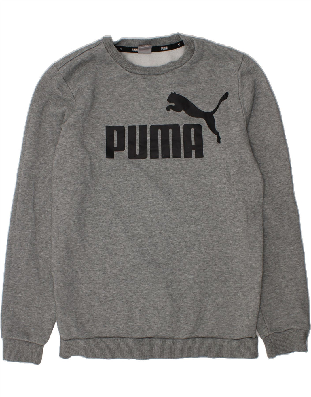 PUMA Boys Graphic Sweatshirt Jumper 15-16 Years Grey Cotton Vintage Puma and Second-Hand Puma from Messina Hembry 
