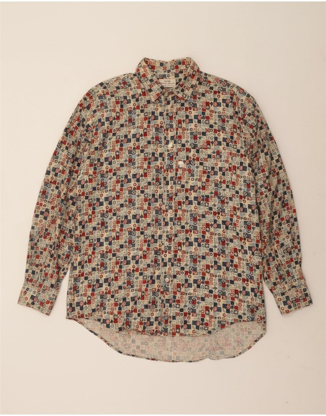 Sisley Mens Relaxed Fit Shirt XL Multicoloured Geometric Cotton