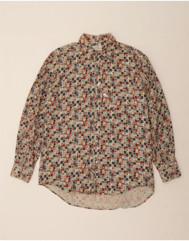 Sisley Mens Relaxed Fit Shirt XL Multicoloured Geometric Cotton
