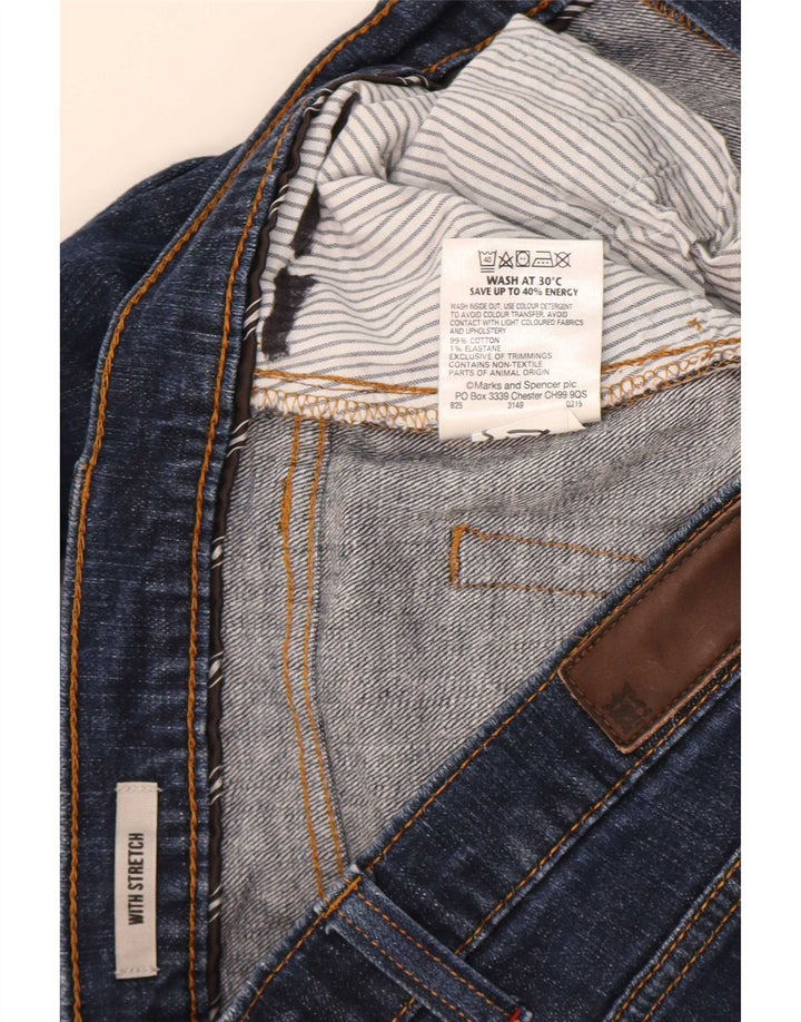 Marks & Spencer Mens Straight Jeans W36 L31 Navy Blue Cotton