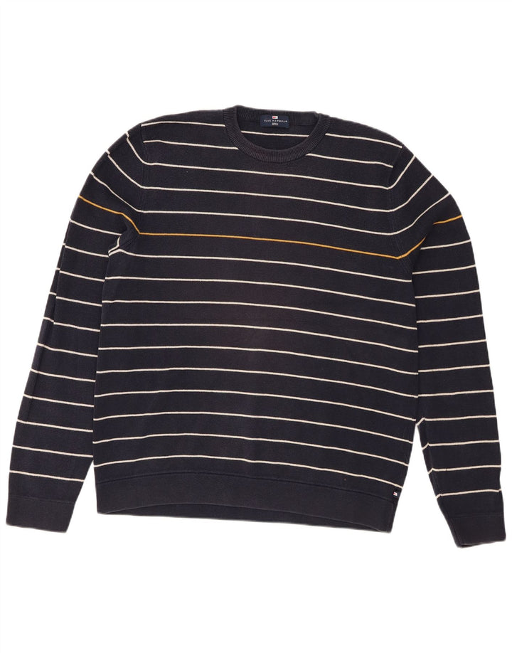 Marks & Spencer Mens Blue Harbour Crew Neck Jumper Sweater Medium Navy Blue