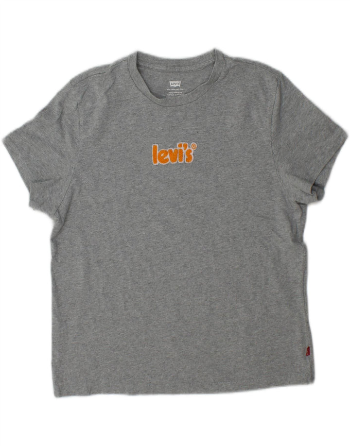 Levi's Womens Oversized Graphic T-Shirt Top UK 10 Small Grey