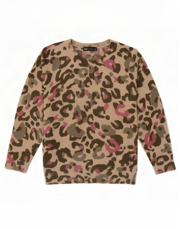 Marks & Spencer Womens Boat Neck Jumper Sweater UK 10 Small Multicoloured
