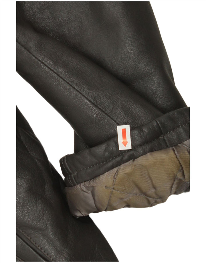 VINTAGE Mens Leather Jacket UK 38 Medium Grey
