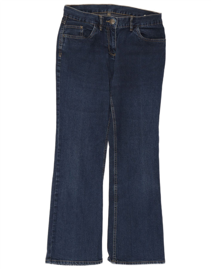 Marks & Spencer Womens Bootcut Jeans UK 10 Small W28 L28 Navy Blue Cotton