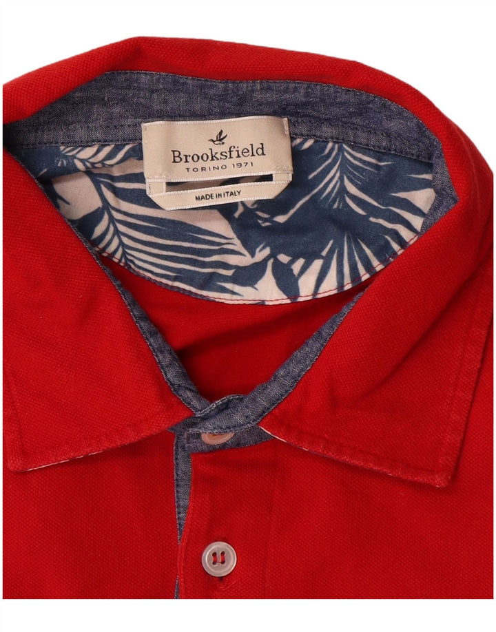 Brooksfield Mens Polo Shirt Large Red