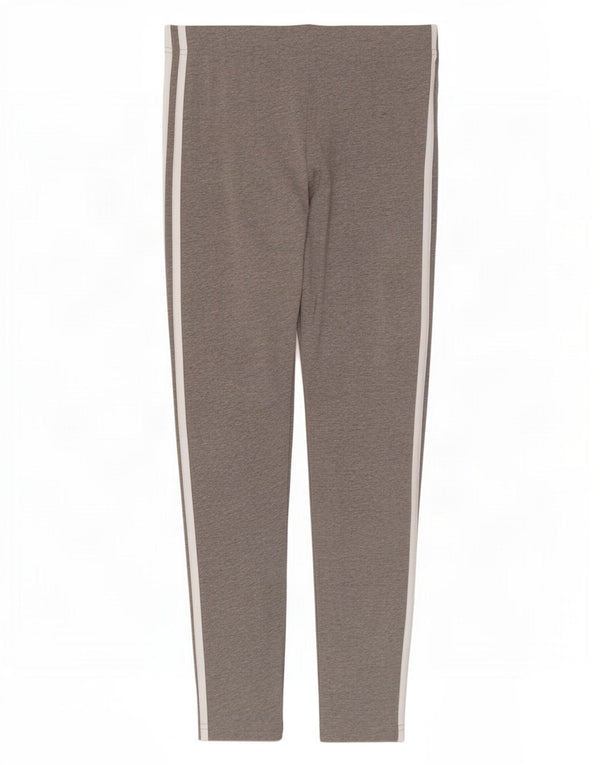Adidas Girls Leggings 11-12 Years Grey Flecked Cotton