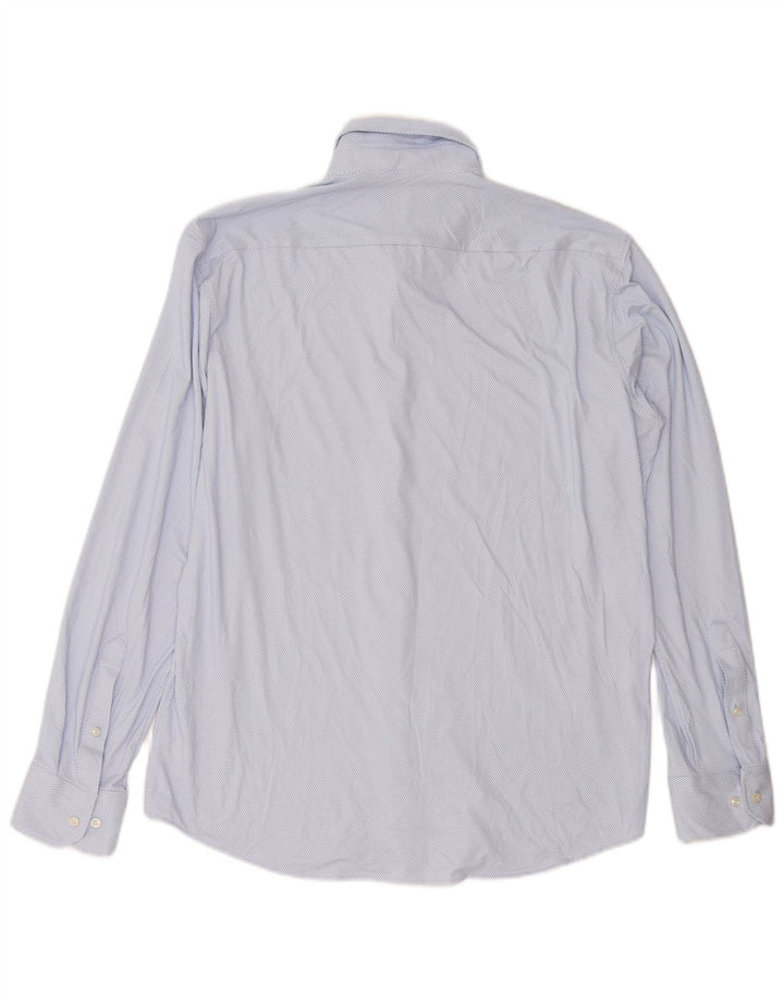 HUGO BOSS Mens Regular Fit Shirt Large Blue Spotted Polyester