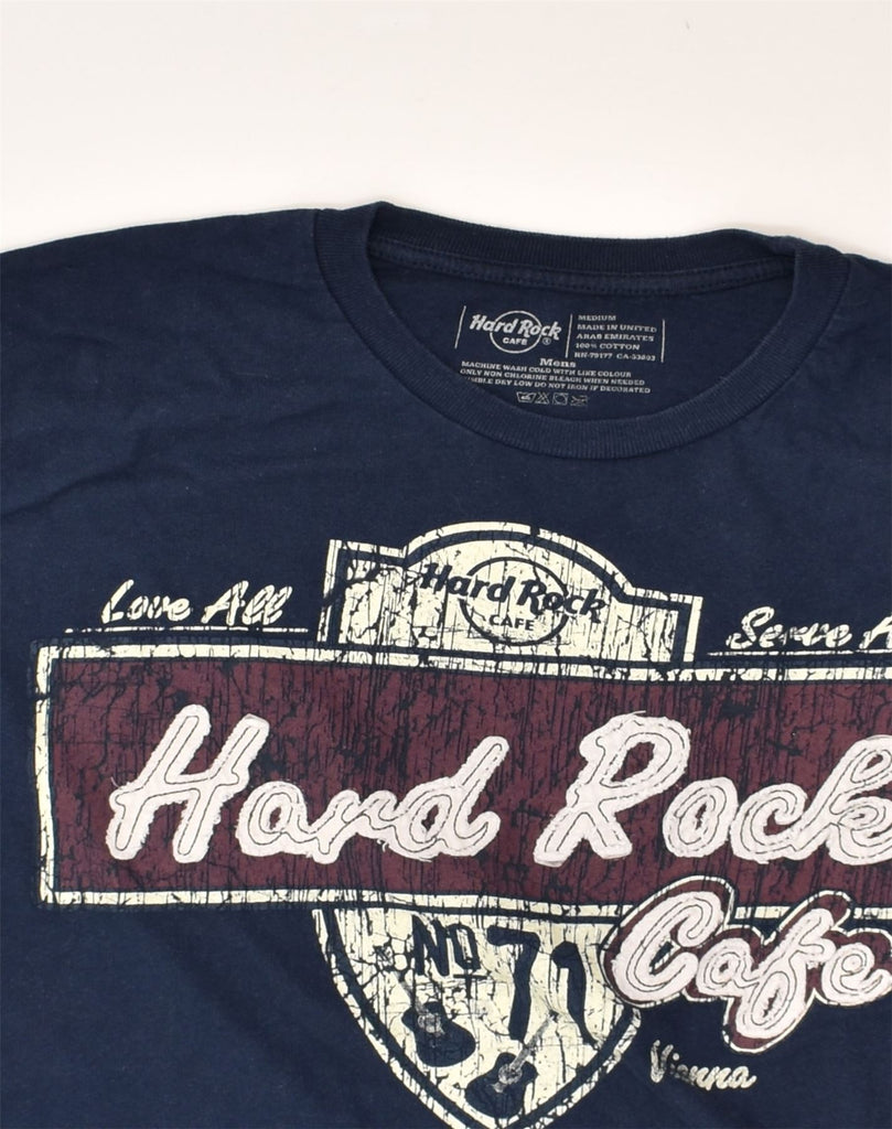 HARD ROCK CAFE Mens Vienna Graphic T-Shirt Top Medium Navy Blue Cotton | Vintage Hard Rock Cafe | Thrift | Second-Hand Hard Rock Cafe | Used Clothing | Messina Hembry 