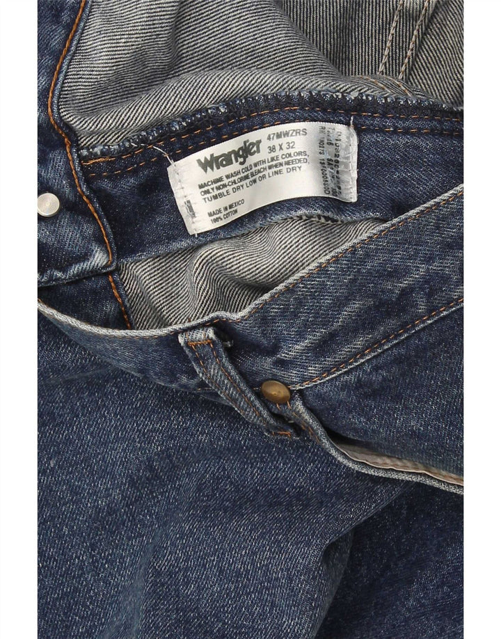 Wrangler Mens Straight Jeans W38 L32 Blue Cotton