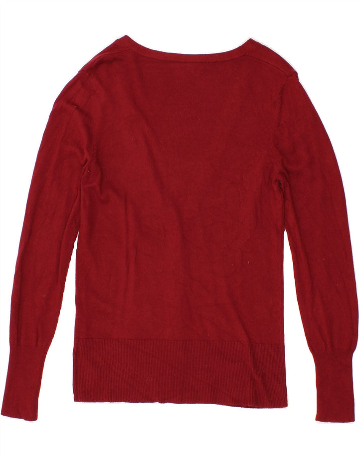 MOSSIMO Womens Cardigan Sweater UK 10 Small Burgundy Nylon Vintage Mossimo and Second-Hand Mossimo from Messina Hembry 