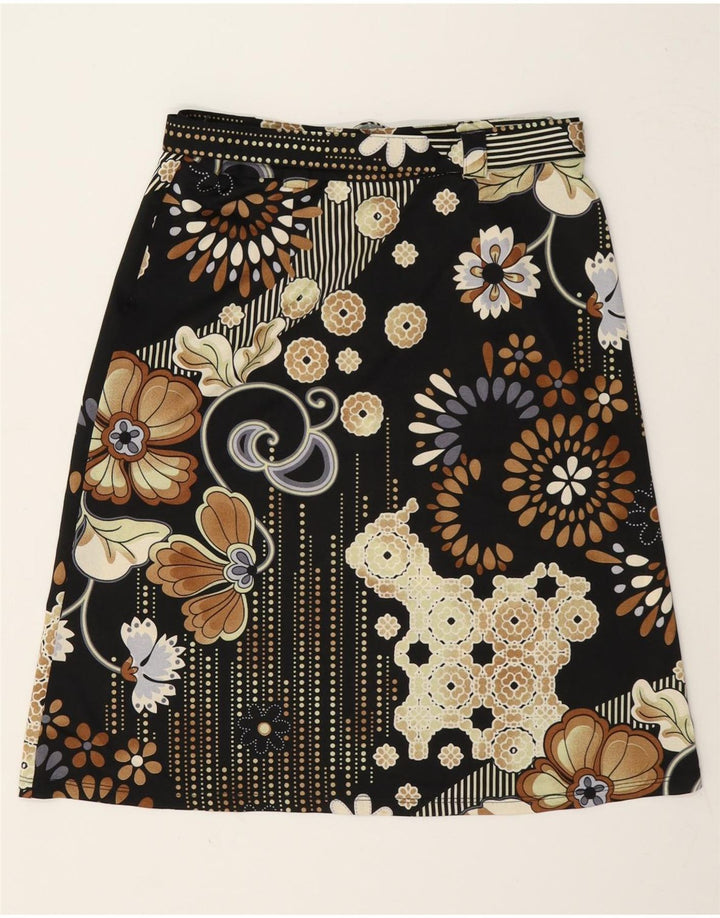 Imperial Womens Graphic A-Line Skirt Medium W28 Black Floral