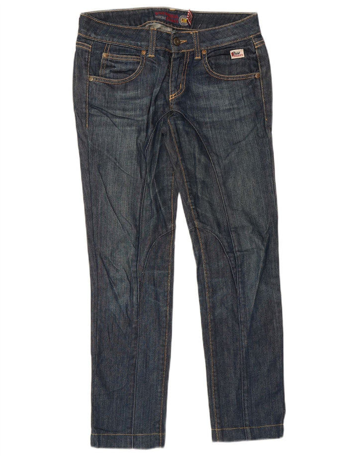Roy Rogers Womens Slim Jeans W24 L28 Navy Blue Cotton