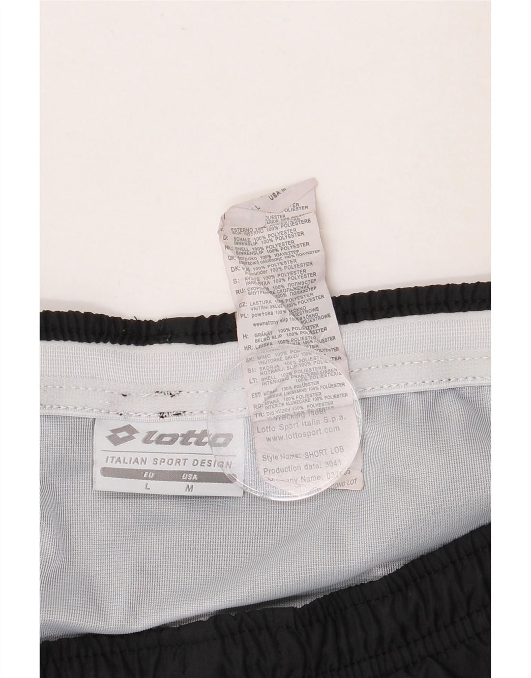 Lotto Mens Sport Shorts Large Black Polyester