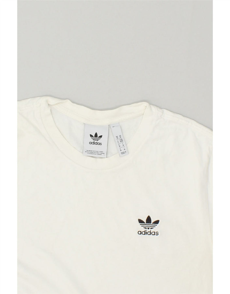 ADIDAS Womens T-Shirt Top UK 12 Medium White Cotton | Vintage Adidas | Thrift | Second-Hand Adidas | Used Clothing | Messina Hembry 