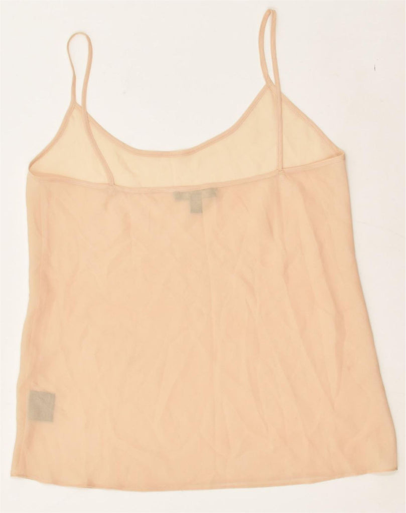 RALPH LAUREN Womens See Through Cami Top UK 12 Medium Beige Polyester | Vintage Ralph Lauren | Thrift | Second-Hand Ralph Lauren | Used Clothing | Messina Hembry 