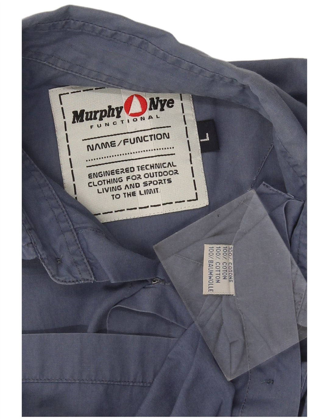 Murphy & Nye Mens Short Sleeve Shirt Large Blue Cotton