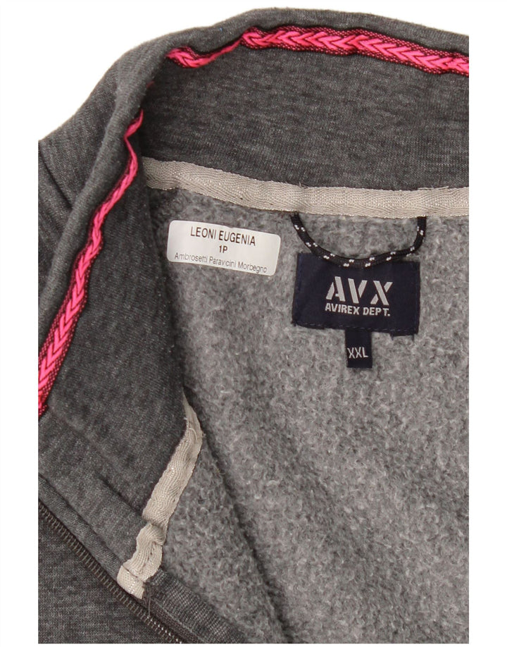 Avirex Womens Tracksuit Top Jacket UK 20 2XL Grey Cotton
