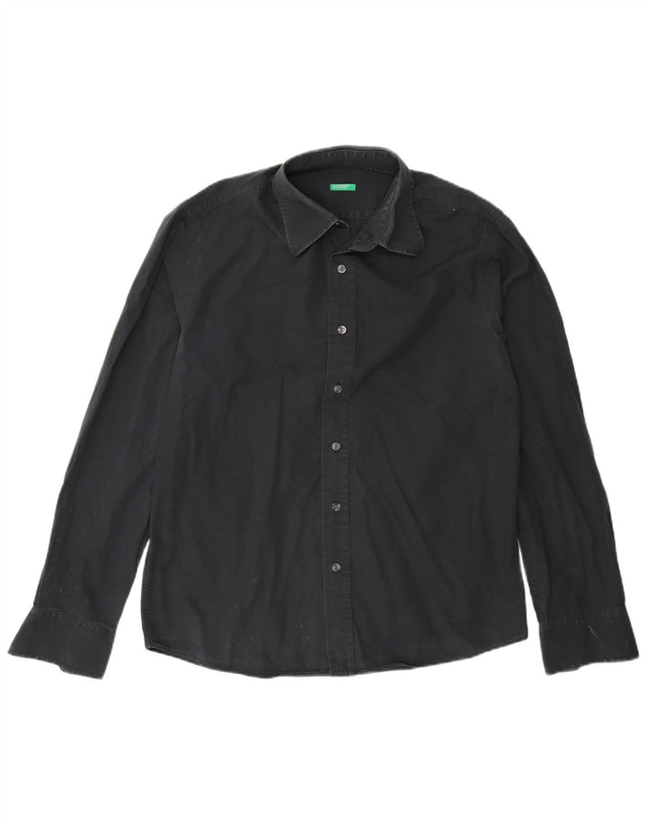 Benetton Mens Shirt Medium Black