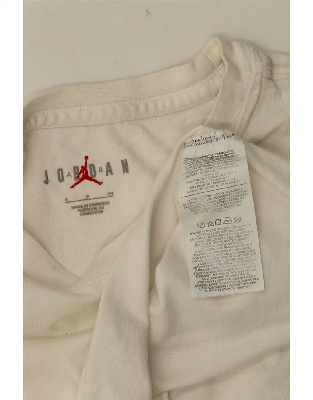 Jordan Mens Graphic T-Shirt Top Small White Cotton