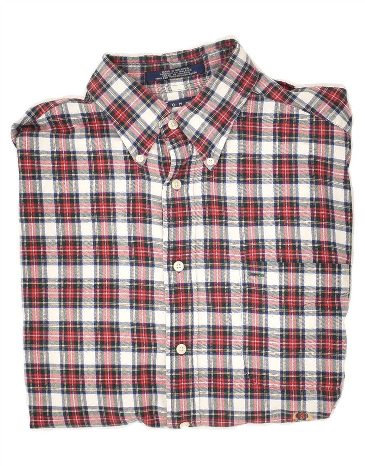 TOMMY HILFIGER Mens Shirt Large Multicoloured Check Cotton Vintage Tommy Hilfiger and Second-Hand Tommy Hilfiger from Messina Hembry 