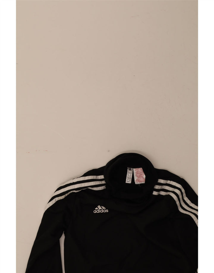 ADIDAS Boys Aeroready Pullover Tracksuit Top 9-10 Years Black Polyester Vintage Adidas and Second-Hand Adidas from Messina Hembry 