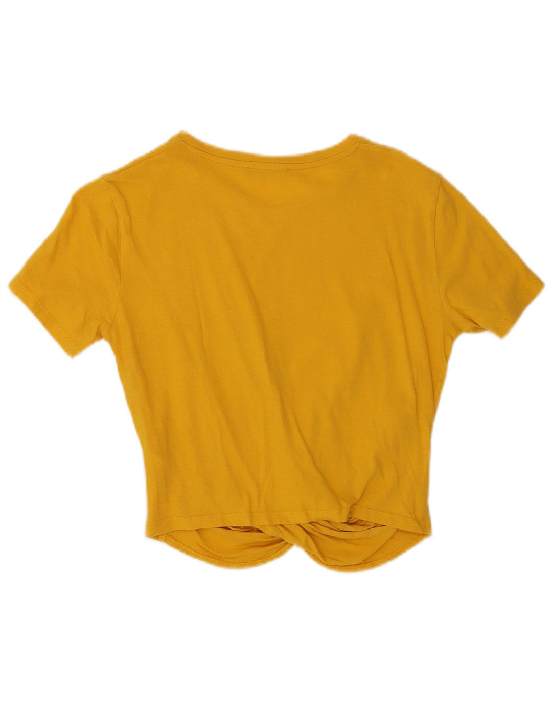 Zara Womens Crop Blouse Top UK 12 Medium Yellow Cotton