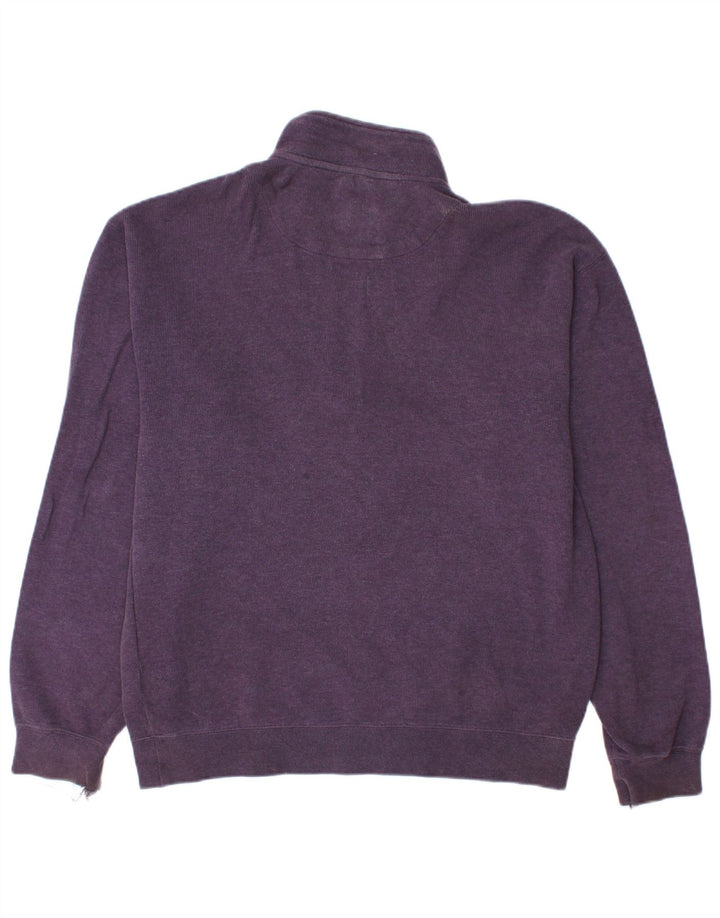ORVIS Mens Zip Neck Sweatshirt Jumper Medium Purple Cotton