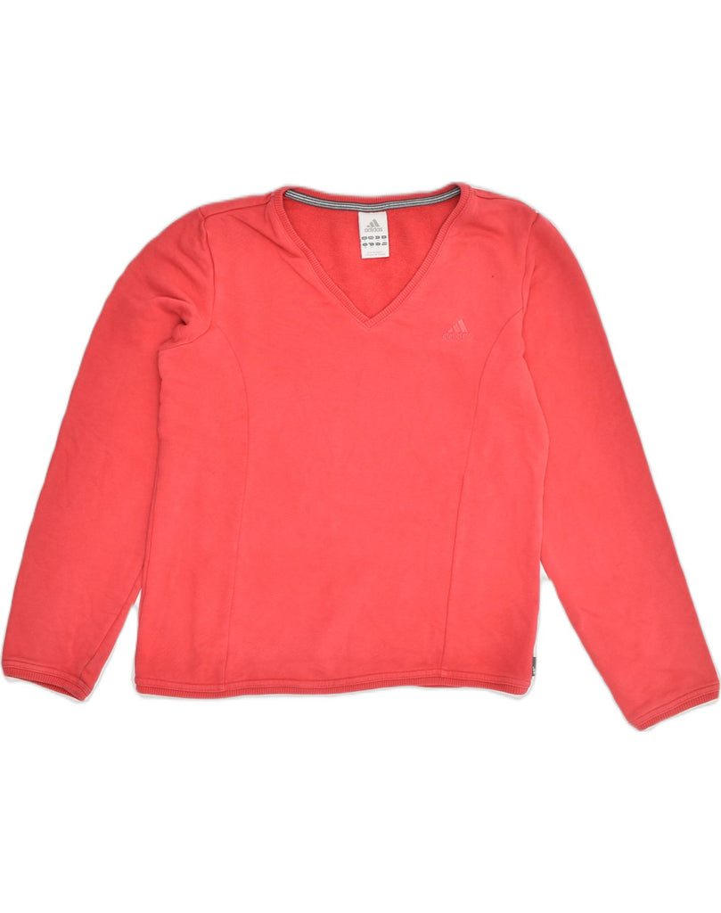 ADIDAS Womens Top Long Sleeve UK 12 Medium Red Cotton | Vintage Adidas | Thrift | Second-Hand Adidas | Used Clothing | Messina Hembry 