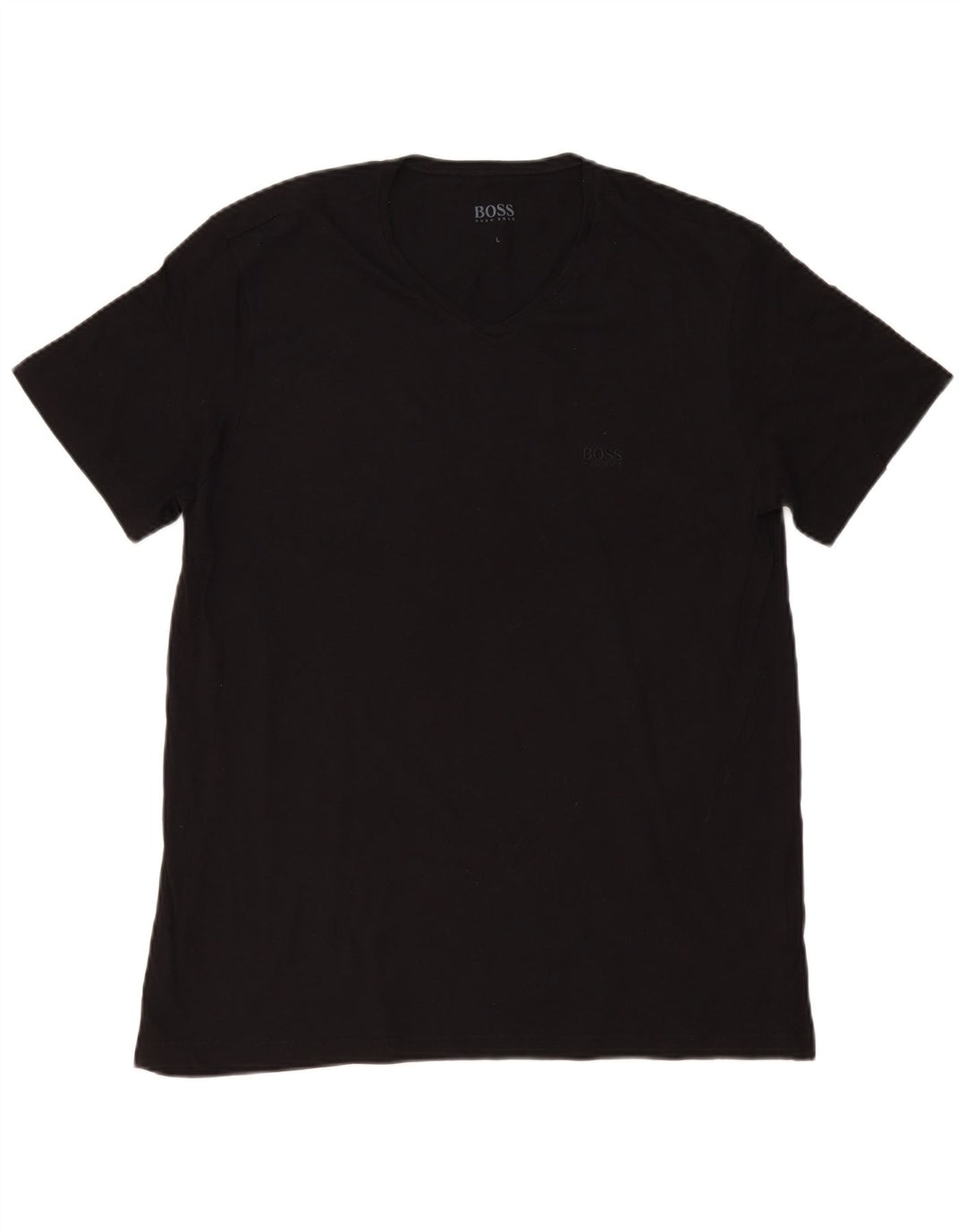 HUGO BOSS Mens T-Shirt Top Large Black Cotton