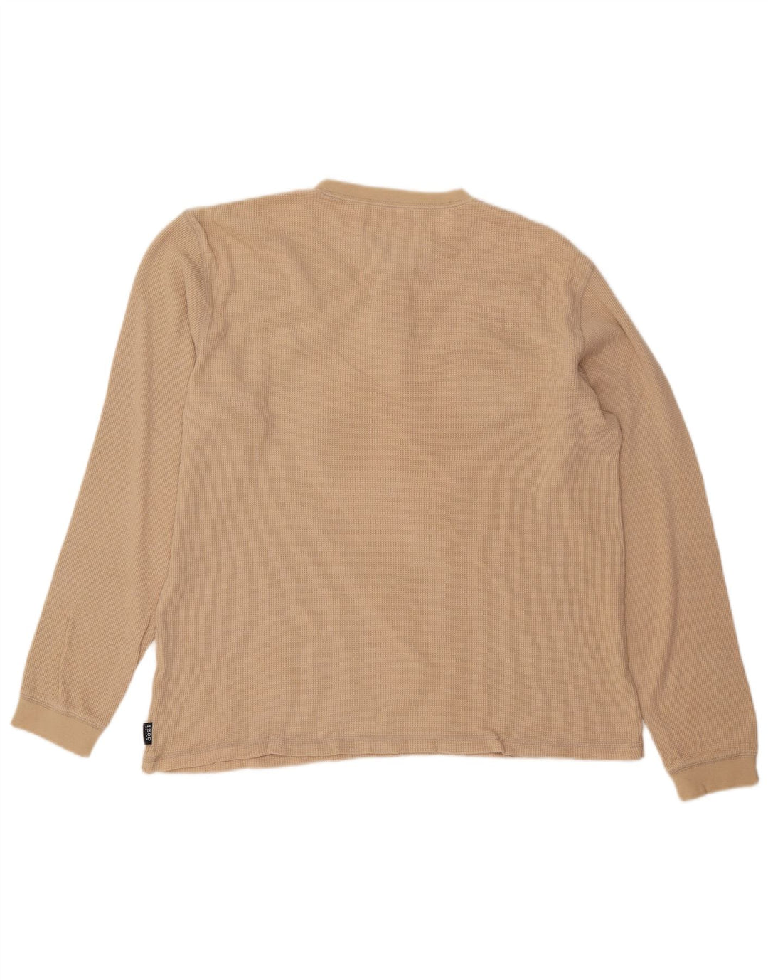 IZOD Mens Top Long Sleeve Medium Beige Cotton