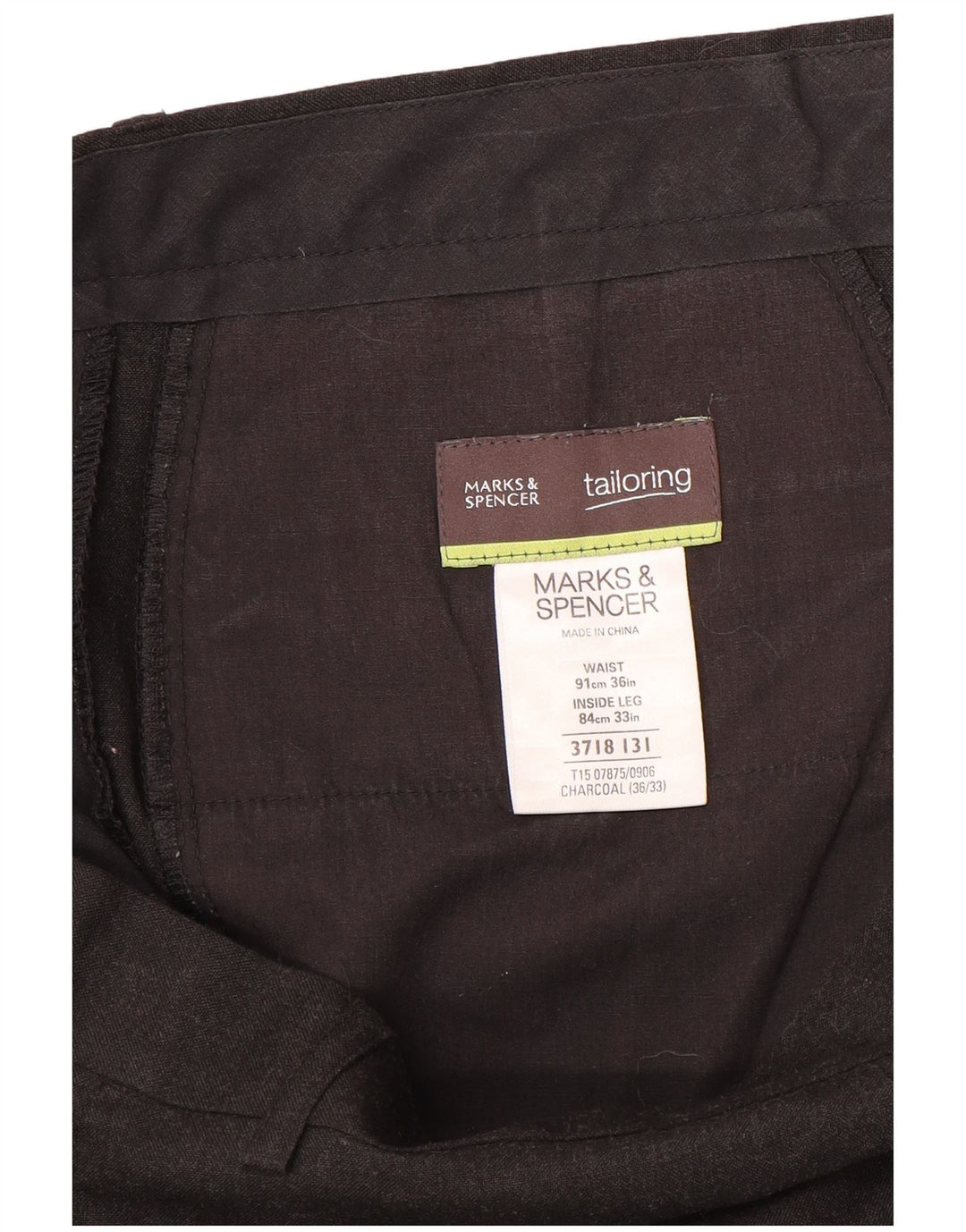 Marks & Spencer Mens Straight Suit Trousers W36 L33 Grey Polyester